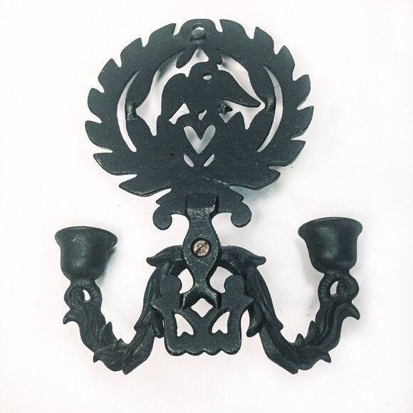 VTG Federalist Eagle Cast Iron Wall Sconce - Picture 5 of 10